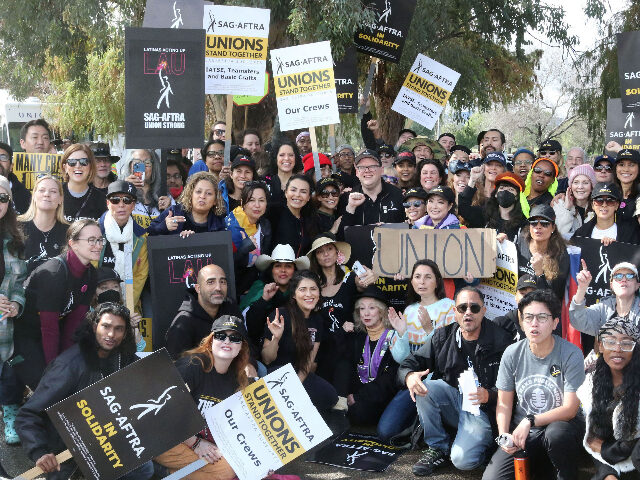 ENCINO, CA - MARCH 03: Duncan Crabtree-Ireland and attendees at a rally in support of the