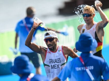 Tokyo , Japan - 26 July 2021; Crisanto Grajales of Mexico during the men's triathlon