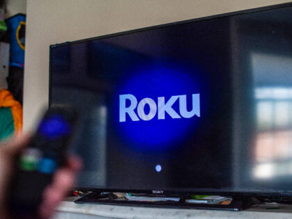 The Roku app on a television in Hastings-On-Hudson, New York, US, on Tuesday, July 25, 202