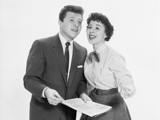 THE STEVE ALLEN SHOW (WNBT) -- Pictured: (l-r) Show regulars Steve Lawrence, Eydie Gorme -