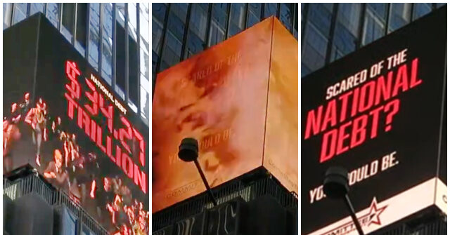Times Square Billboard Warns $34 Trillion National Debt Is 'Ticking Time Bomb'