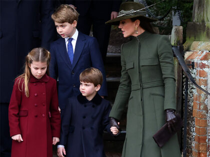 SANDRINGHAM, NORFOLK - DECEMBER 25: Princess Charlotte of Wales, Prince George of Wales, P