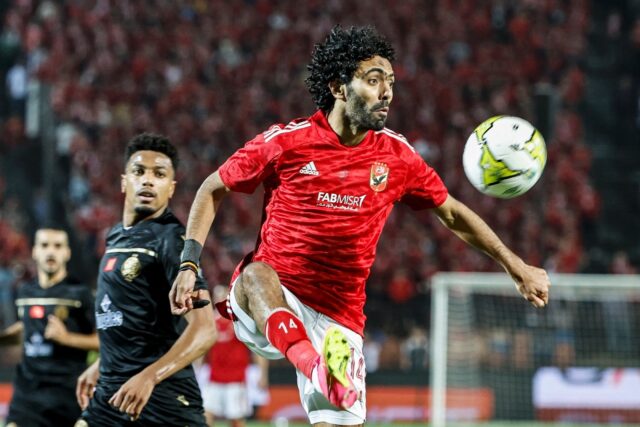 Al Ahly midfielder Hussein el Shahat (R) is the leading CAF Champions League scorer this s