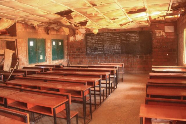 An empty classroom at Kuriga school. UNICEF has condemned the attack and called on the gov