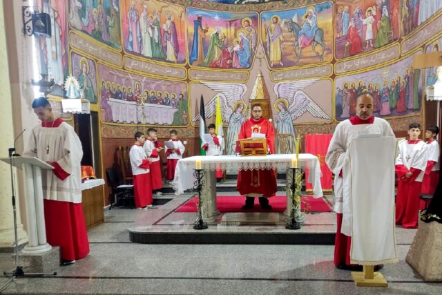 'Our celebration of Palm Sunday is an opportunity for hope,' said a young man speaking fro