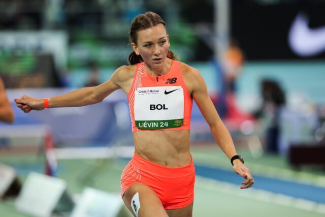 Femke Bol of the Netherlands shattered her own world record to win world indoor 400m gold