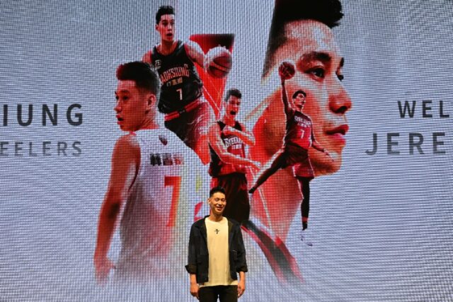 Jeremy Lin pictured last year when he joined Kaohsiung in Taiwan