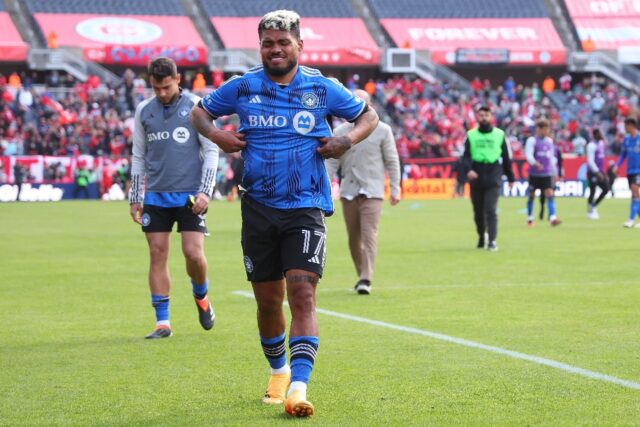 Montreal players leave the field after Saturday's controversial defeat to Chicago