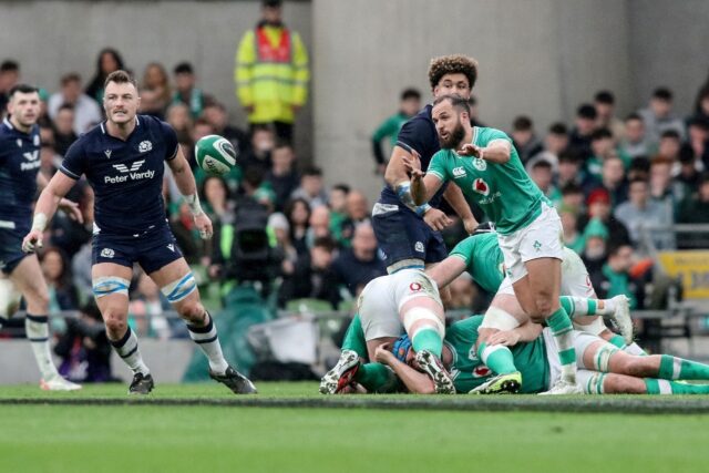 Pass master: Ireland scrum-half Jamison Gibson Park (R)