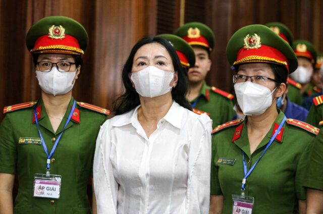 Truong My Lan, chair of developer Van Thinh Phat, arrives at a court in Ho Chi Minh city o