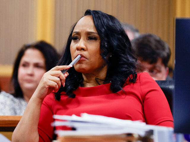 Fulton County District Attorney Fani Willis looks on during a hearing on the Georgia elect