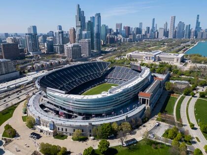 Soldier Field, the current home of the Chicago Bears NFL football team, is seen along Lake