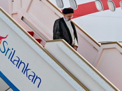 Iran's President Ebrahim Raisi arrives at Bandaranaike International Airport in Katun