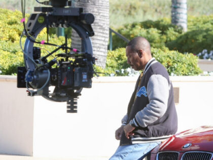 BEVERLY HILLS, CA - JANUARY 10: Eddie Murphy is seen on the set of "Beverly Hills Cop