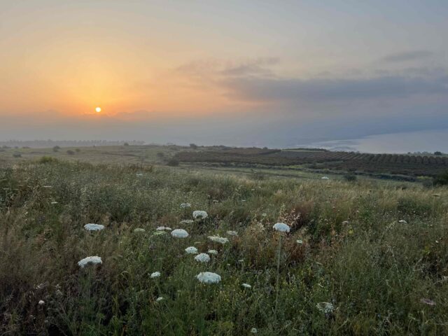 Sunrise over the Sea of Galilee, hours after the Iranian attack on Israel was defected, Ap