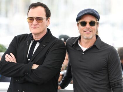 Quentin Tarantino and Brad Pitt attend the photocall for "Once Upon A Time In Hollywood" d