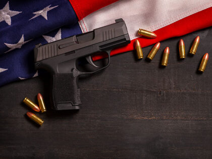 gun, ammo, American flag