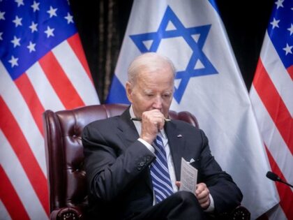 TOPSHOT - US President Joe Biden joins Israel's Prime Minister for the start of the Israel