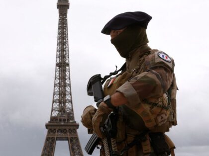 A French military serviceman of ongoing French military operation "Operation Sentinel