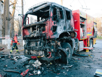 The fire truck is being damaged by a second explosion. On the night of April 4, 2024, Russ