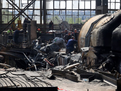 KHARKIV REGION, UKRAINE - APRIL 11, 2024 - Workers are seen at the Kharkiv Combined Heat a