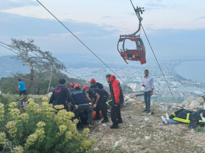 ANTALYA, TURKIYE - APRIL 12: Rescue teams, fire brigade, police, medical team conduct resc