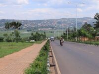 This photo taken on April 9, 2024 shows an upgraded road in Kigali, Rwanda. The road upgr