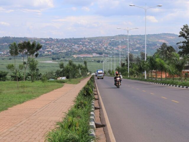 This photo taken on April 9, 2024 shows an upgraded road in Kigali, Rwanda. The road upgr