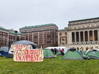"Gaza Solidarity Encampment" demonstration is held on South Lawn of Columbia Uni