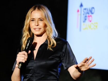 Chelsea Handler speaks onstage during Stand Up To Cancer and Lynne Cohen Foundation Host F