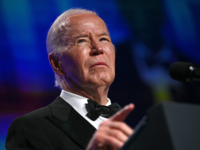 President Joe Biden speaks during the White House Correspondents' Association (WHCA) dinne