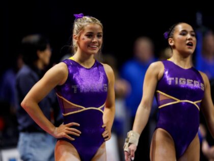Gainesville, FL - February 23: During a meet between the Florida Gators and the LSU Tigers