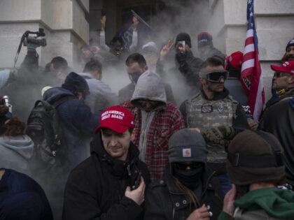 Demonstrators attempt to breach the U.S. Capitol after they earlier stormed the building i