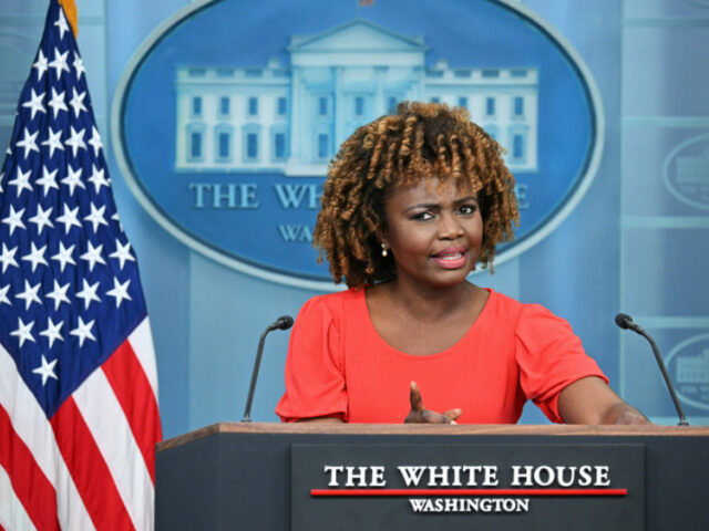 White House Press Secretary Karine Jean-Pierre speaks during the daily press briefing in t