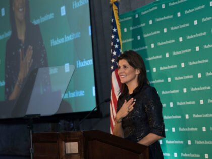 U.S. Ambassador Nikki Haley speaks during the Hudson Institute's 2018 Award Gala Monday, D