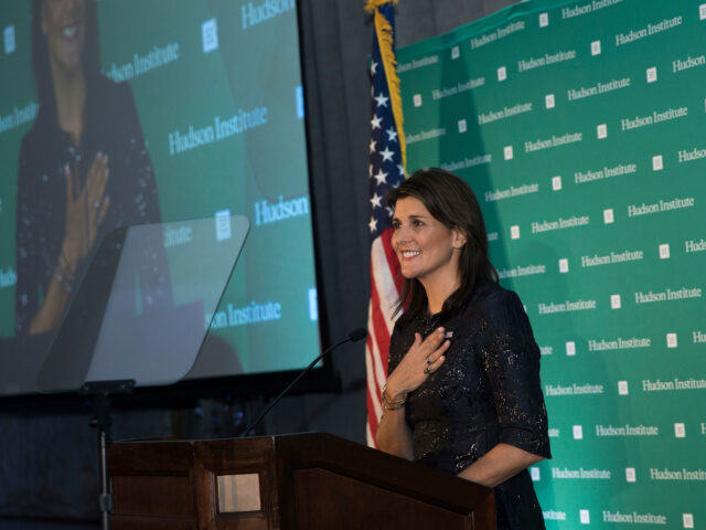 U.S. Ambassador Nikki Haley speaks during the Hudson Institute's 2018 Award Gala Monday, D