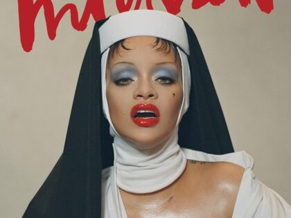 Rihanna on the cover of Interview magazine for "Rihanna Is Ready to Confess."