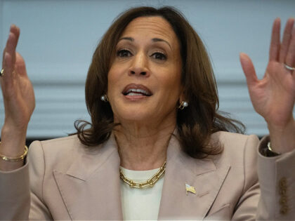 Vice President Kamala Harris attends an event to discuss criminal justice reform at the Wh