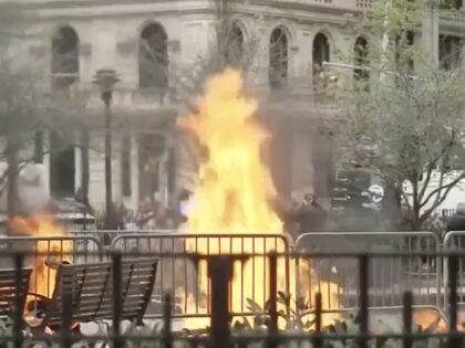 CNN fire outside court