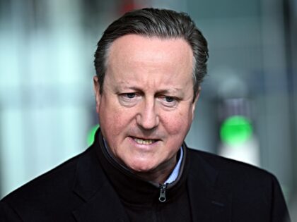 BRUSSELS, BELGIUM - APRIL 03: British Foreign Secretary David Cameron speaks to press on t