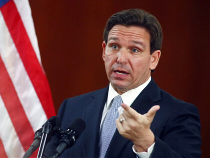 Florida Gov. Ron DeSantis answers questions from the media, March 7, 2023, at the state Ca