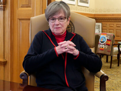 Kansas Gov. Laura Kelly discusses her proposal to expand Medicaid during an interview, Wed