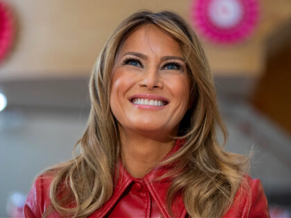 BETHESDA, MARYLAND - FEBRUARY 14: First Lady Melania Trump visits the Children’s Inn at