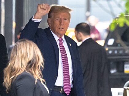 NEW YORK, NEW YORK - APRIL 19: Former U.S. President Donald Trump departs Trump Tower en-r
