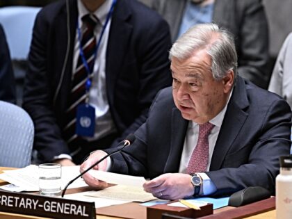 NEW YORK, UNITED STATES - APRIL 14: United Nations Secretary-General Antonio Guterres spea