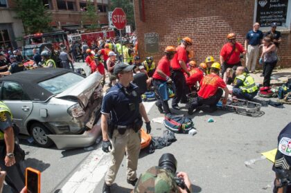 The aftermath of the attack during the white nationalist rally in Charlottesville, Virgini
