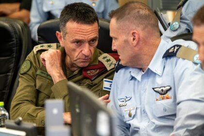 Israeli army chief General Herzi Halevi (L) warned Iran's attack at the weekend would be '