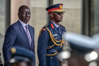 Kenyan President William Ruto (left) appointed General Francis Omondi Ogolla as defence ch