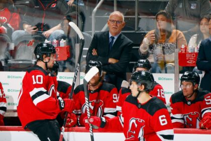 Lindy Ruff, shown coaching the New Jersey Devils earlier this season before his firing las