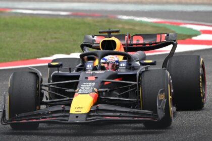 Max Verstappen during first practice in Shanghai